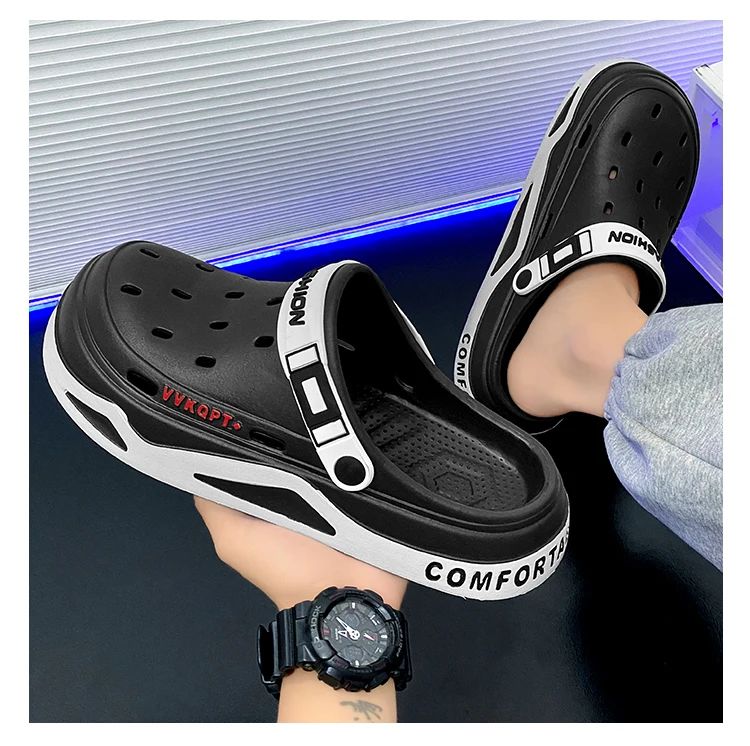 New fashion sandals Men's EVA casual comfortable hole garden shoes outdoor men's beach sandals indoor home unisex slippers