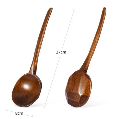 Colher de Madeira para Ramen Sopa Colher Grande Cabo Longo para Servir Misturar Cozinhar Concha de Madeira Utensílios de Cozinha Talheres de Restaurante