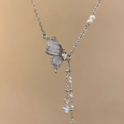 Colares de Pingente de Laço de Cristal Rosa Fada da Moda Y2K Meninas Doce Strass Coração Clavícula Cadeia Mulheres Jóias Presentes