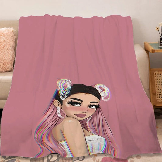 Sofa Winte Blanket A-Ariana Grandes r Microfiber Bedding Fluffy Soft Blanket for Winter Warm Knee Bed Fleece Camping Nap Blanket