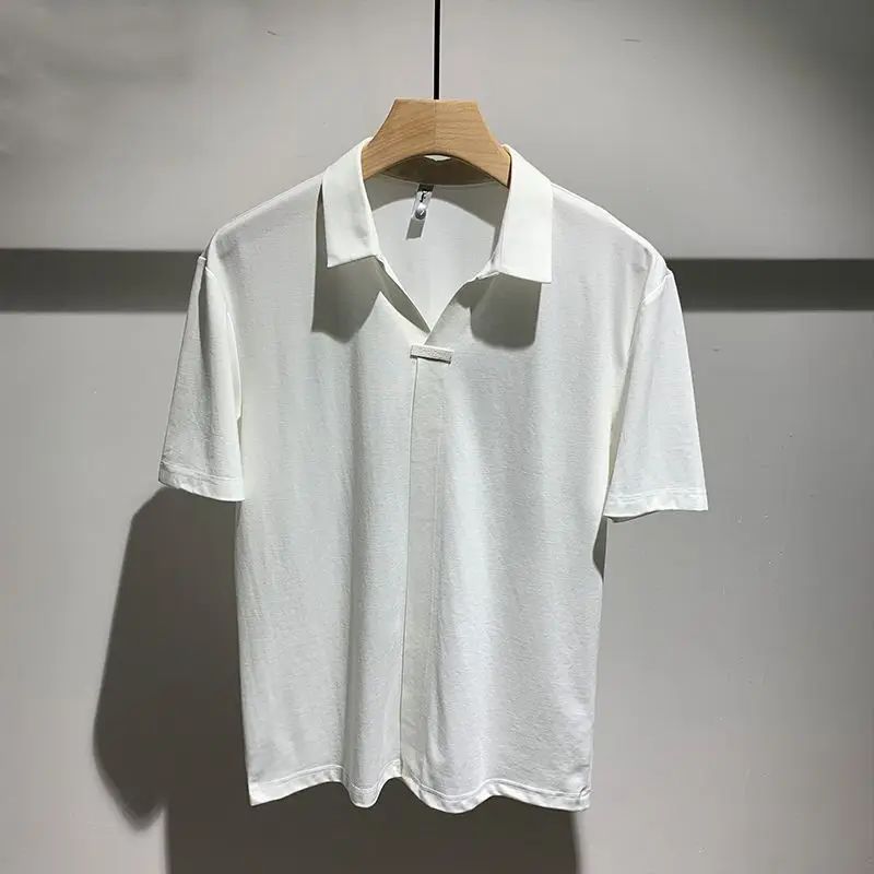 New Handsome Fashionable Casual Thin Lapel Short-sleeved Shirt for Men in Summer Trendy High-end Men's Shirt