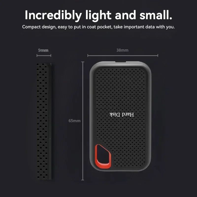 Original SSD 1TB High Speed External Hard Drive USB 3.1 Type-C Interface Hard Disk 256TB Mass Solid Drive for Laptop/PC/MAC