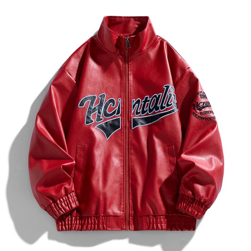 2025 New Men's Leather Jacket Spring Autumn Men Motorcycle Leather High Quality Jacket Coat Male Stand Collar Windproof Overcoat