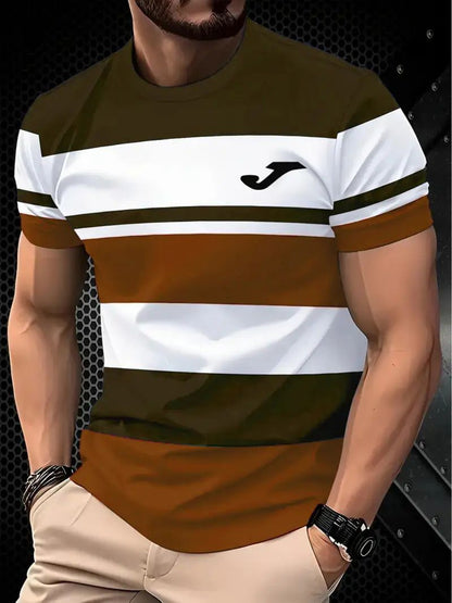 Classic Men's T-shirt Graphic Print Outdoor Casual Round Neck Short Sleeve Top Street Fashion T Shirt Male Oversized Clothing