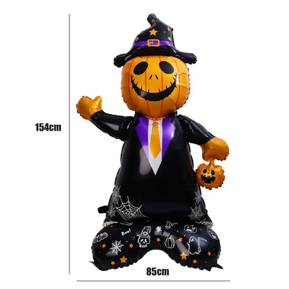 Halloween Party Giant Foil Balloons Inflatable Toys Decor Pumpkin Soldier Witch Ghost Skeleton Reaper Aluminum Standing Balloon