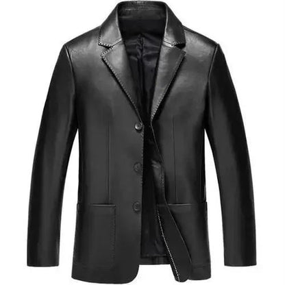 Thin Men's Suit Jackets Coat Short Cropped Male Blazer Leather Slim Fit Premium Simple Breasted New In Fashionable Elegant
