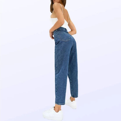 Women's High Waist Straight Leg Jeans Summer Breathable Loose Fit Versatile Comfortable Long Pants Commute Casual Style