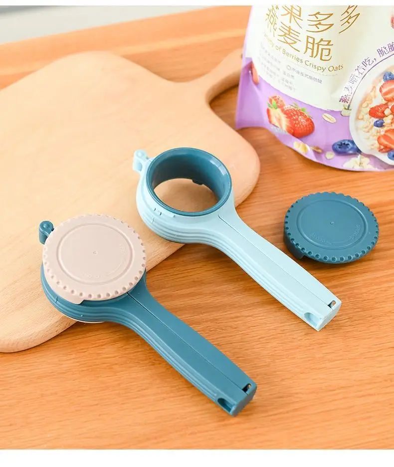 1pcs Food Storage Bag Sealing Clips Plastic Cap Sealer Clip with Pour Spouts Snack Candy Storage Fresh Clamp Kitchen Organizer