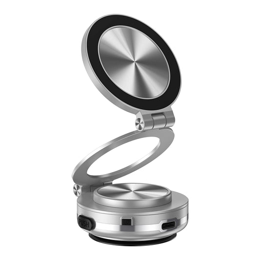 Double Sides Phone Holder Magnetic Vacuum Adsorption Bracket 360 Degree Rotation Foldable GPS Stand Electric Sucker Cup Support