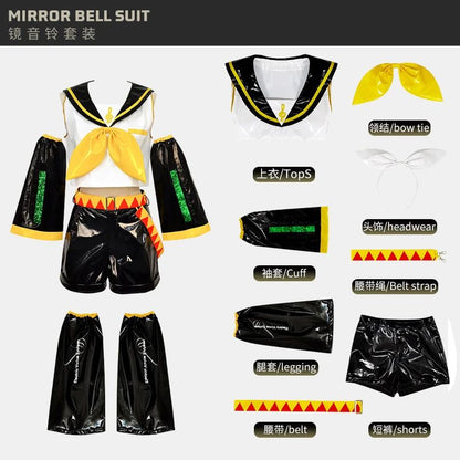 Just Saiyan2025  Kagaminee Rin/Len Cosplay with Ears Collab Series: Kagaminee Rin Len Cosplay Top Shorts Costumes Cosplay Outfit