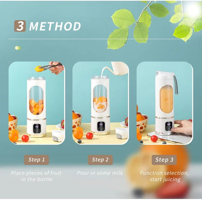 2025 Novo Carregamento Doméstico MINI Triturador de Gelo Elétrico Potente Motor 450ML Grande Capacidade Copo de Suco com Display Digital