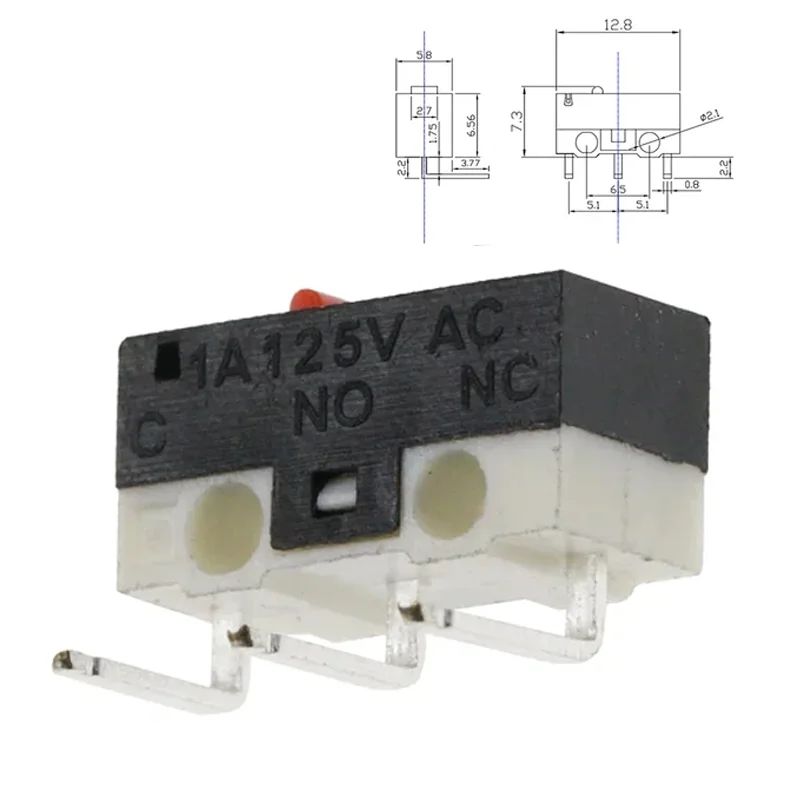 20Pcs 3 Pins Limit Switch SPDT Mouse Button Tact Switch 1A 125V Micro Switch for 3D Printer Parts Mouse Roller