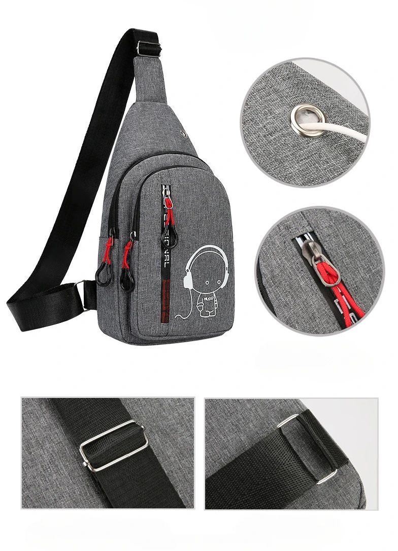 New Casual Fashion Chest Bag Men's Shoulder Bag Male Hand Crossbody Korean Cycling Backpack Trend Chest Bag Portable Hand Bags