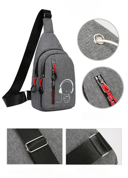 New Casual Fashion Chest Bag Men's Shoulder Bag Male Hand Crossbody Korean Cycling Backpack Trend Chest Bag Portable Hand Bags