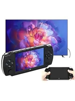 JXD Handheld Game Console 4.3 inch 8GB Built in 2000 Games for Multiple Simulators X6 Retro Video Game Console Mp3/4/Ebook TV Out Mini Hand Portable Game Player Device Holiday (White)