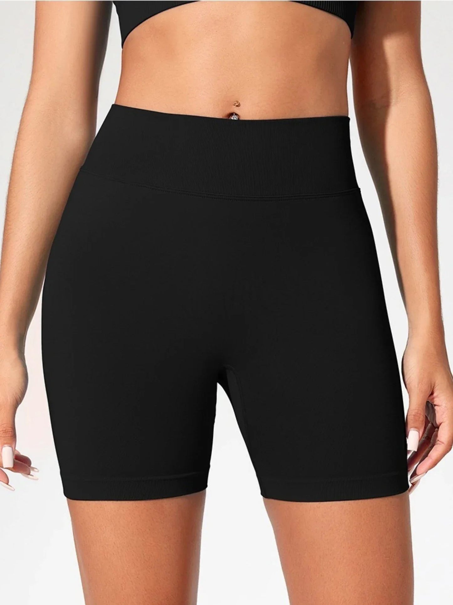 Summer High Waisted Yoga Shorts for Women Fashionable and Sexy Running Fitness Pants Solid Color Yoga Leggings Elastic Tights