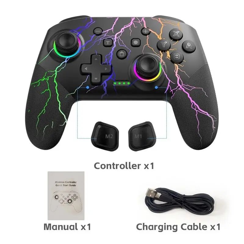 DATA FROG Wireless Pro Game Controller Bluetooth Gamepad With 1000mAh Battery Programmable Turbo Function For Nintendo Switch Sw