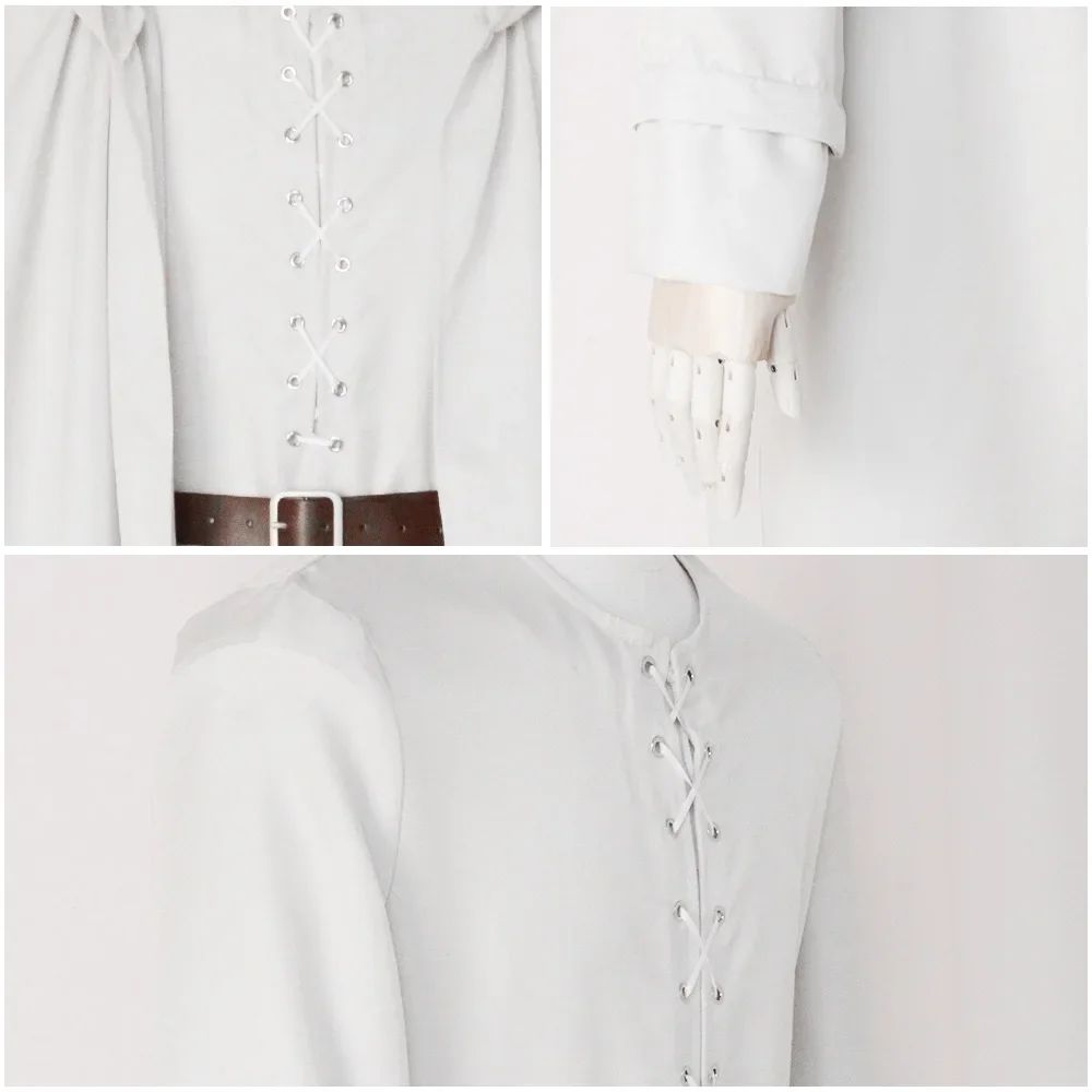 Movie Gandalf Cosplay Costume White Rings Robe Cape Men Fantasia Halloween Carnival Suit