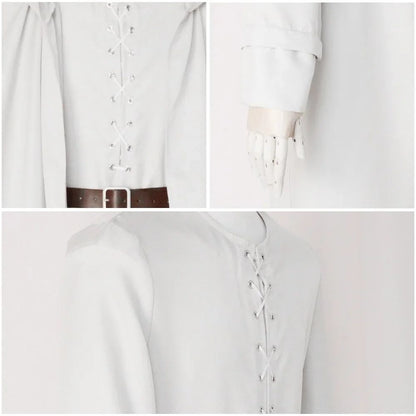 Movie Gandalf Cosplay Costume White Rings Robe Cape Men Fantasia Halloween Carnival Suit