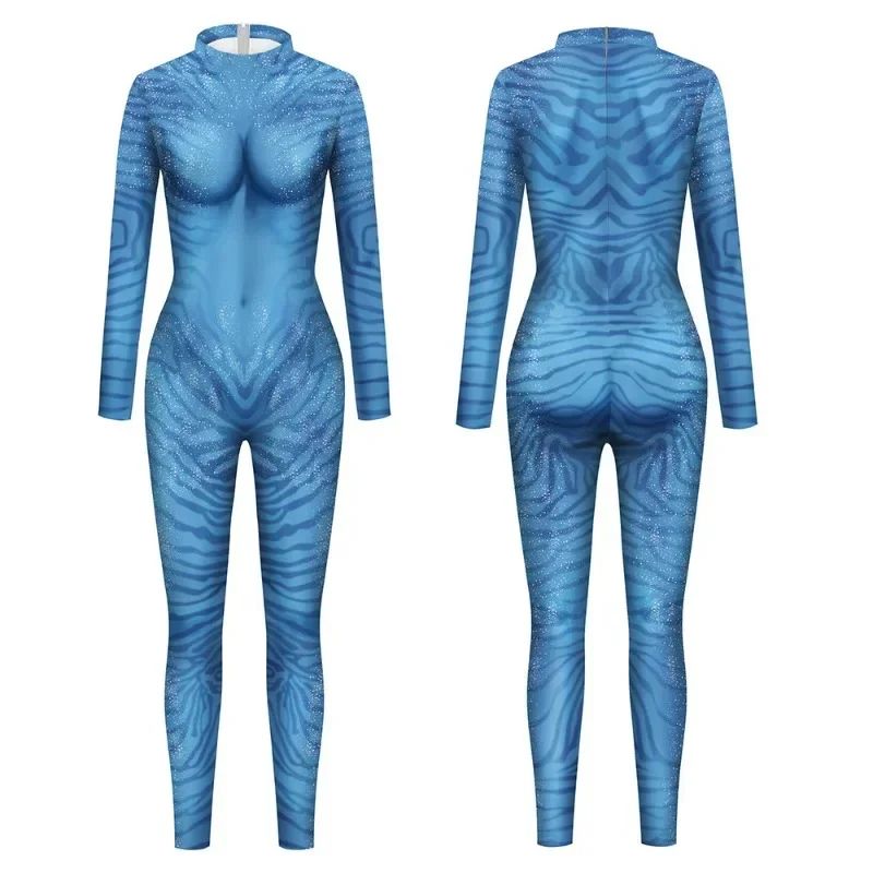 Movie Avatar Cosplay Costume Themed 3D Digital Print Jumpsuit for Men and Women 3D Digital Print Jumpsuit Halloween Zentai