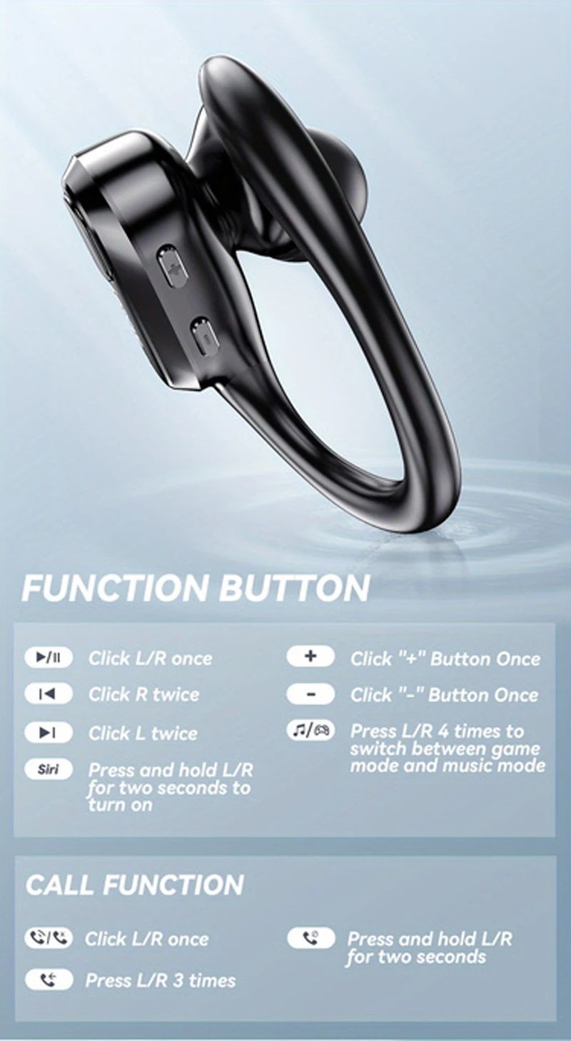 Lenovo XT80 Bluetooth 5.3 Earphones True Wireless Headphones with Mic Button Control Noise Reduction Earhooks Waterproof Headset