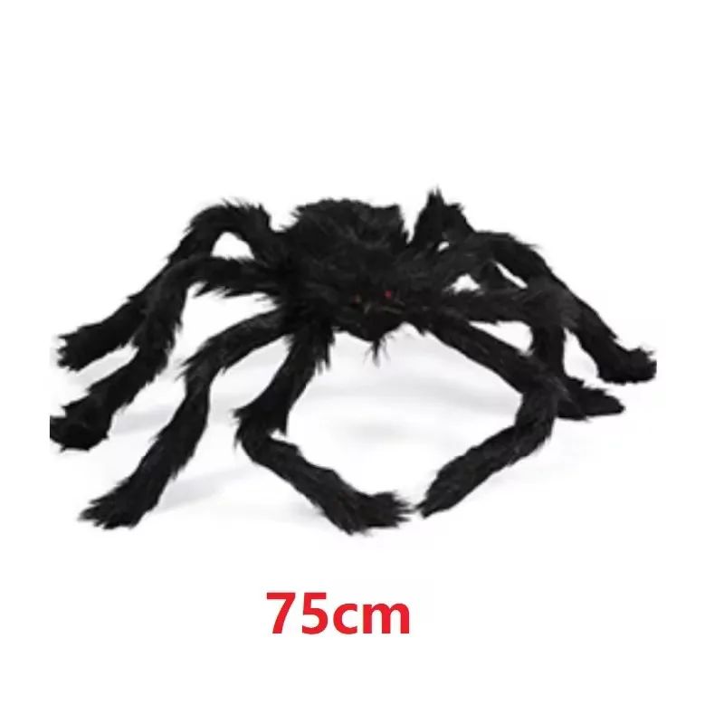 3/2/1pcs Halloween Decor Giant Black Plush Spider Halloween Party Bar Haunted House Horror Props Outdoor Scary Large Spiders