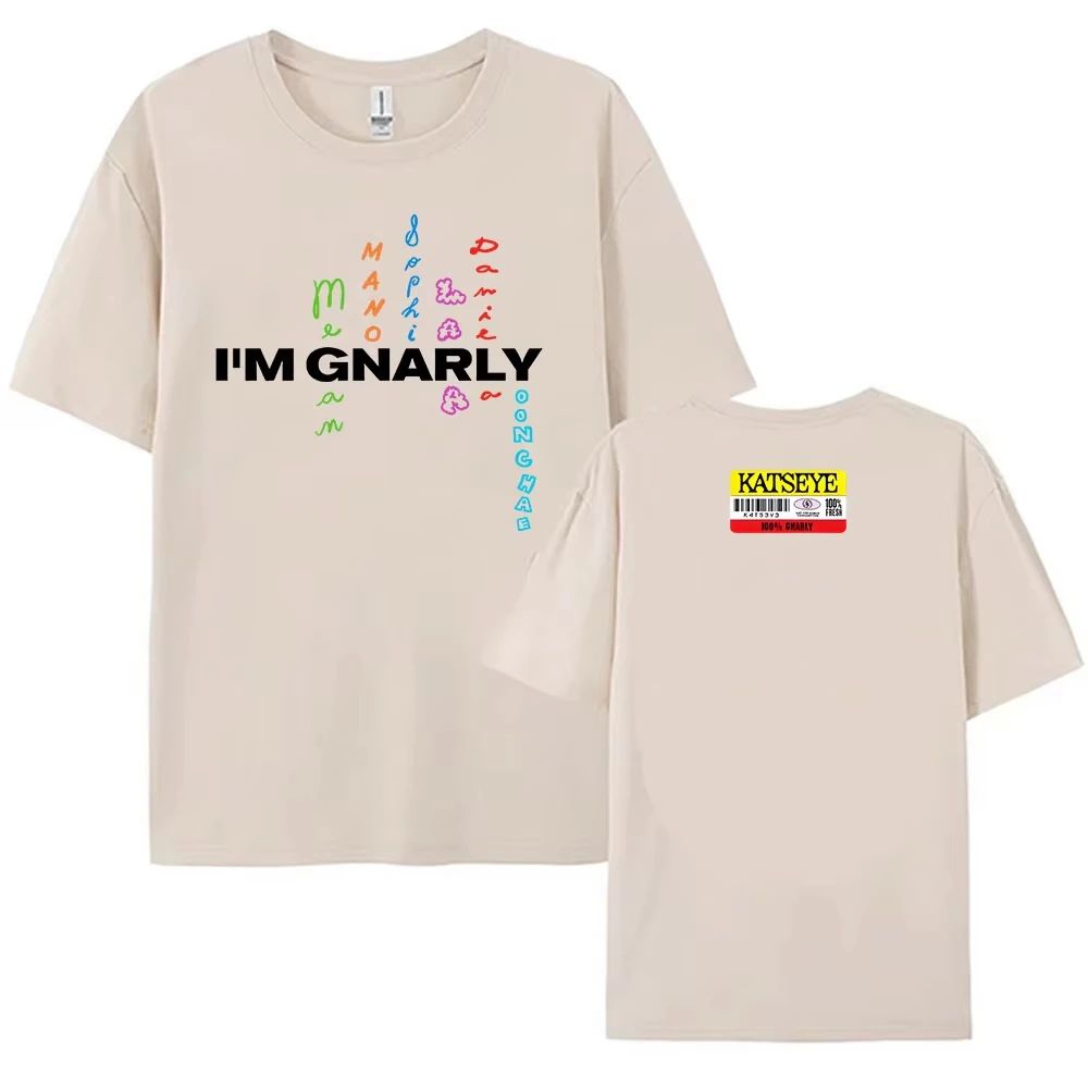Katseye I'm Gnarly T-shirt Korean Girls Band Printing Tshirt Camiseta Cotton Short Sleeve Female T Shirt Summer Casual Women Tee