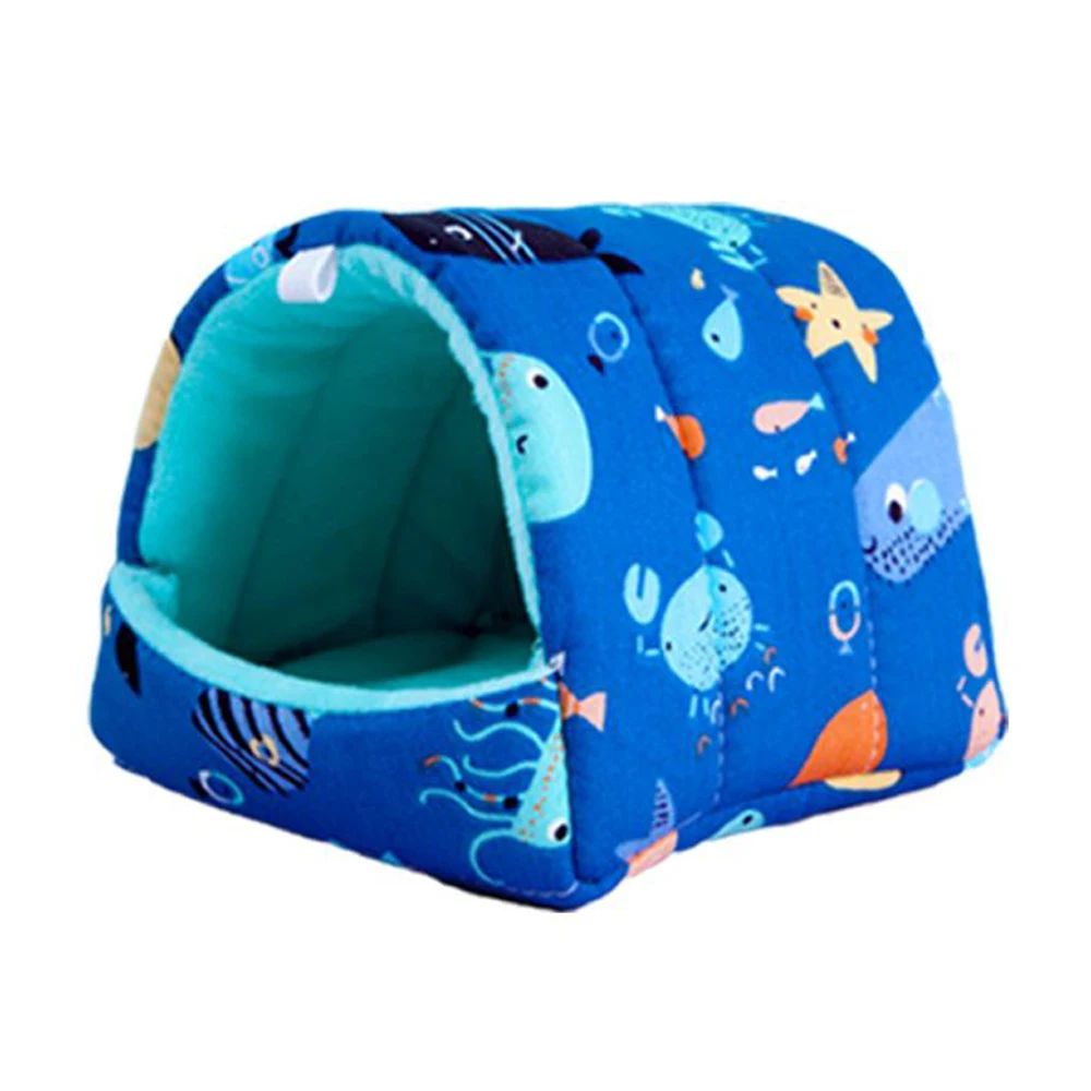 Inverno Bonito Desenho Animado Coelho Esquilo Mini Gaiola Ninho de Porquinho-da-Índia Pequenos Animais Ratos de Estimação Cama Casa de Hamster Quente Macia