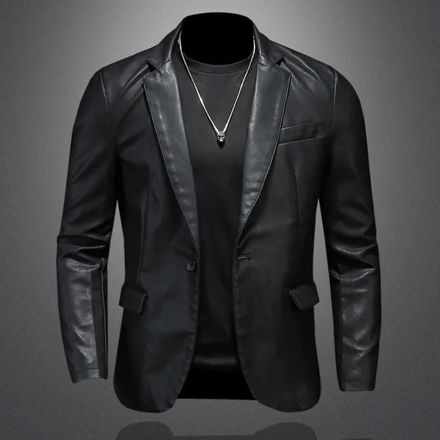 Leather Jackets PU Casual New Mens Slim Fit Motorcycle Coats Turn Down Collar Black Moto Biker Leather Suede Outerwear Men 5XL