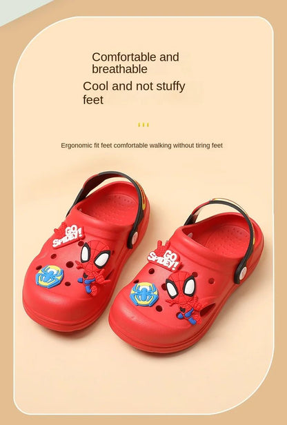 Disney Children's Hole Slipper Summer Boy Fashion Cartoon Spiderman Sandals Kids Beach Shoes Soft Bottom Toddler Home Slipper