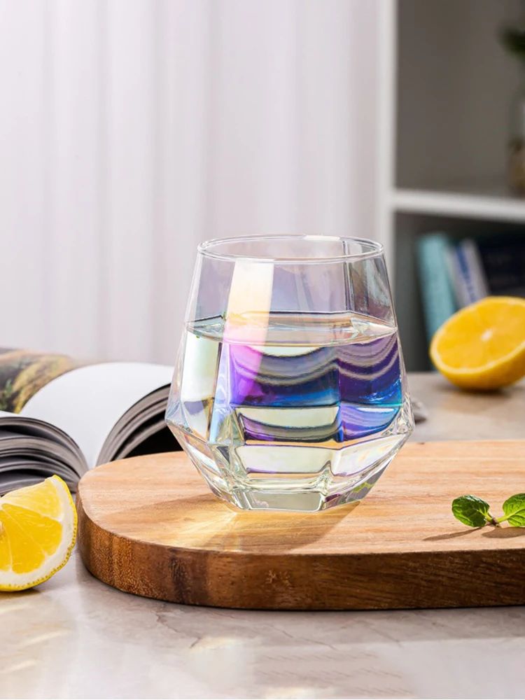 Taças de Vinho Borda Hexagonal 300ml Taça Transparente para Coquetéis Bar Festa Clube Banquete Utensílio para Beber Champanhe Limonada Água