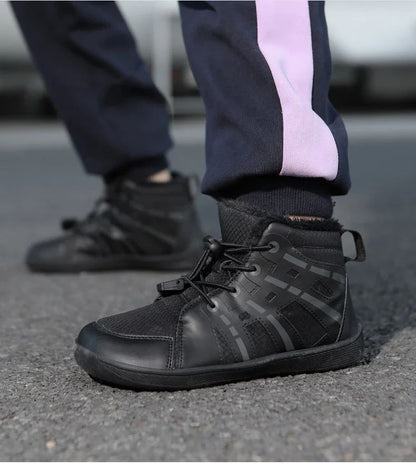 Fashion Kids Snow Boots Wide ToeBox Shoes Kid's Waterprof Barefoot Sneakers Boys Girls Warm Cotton Lightweight Non-slip Sneakers