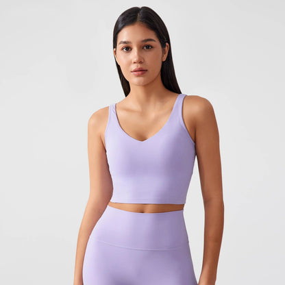 Sports Bra for Women Yoga Top Fixed Chest Pad Gym Vest Shock-proof Workout Tops Yoga Clothes U-shaped Back Fitness Crop Top