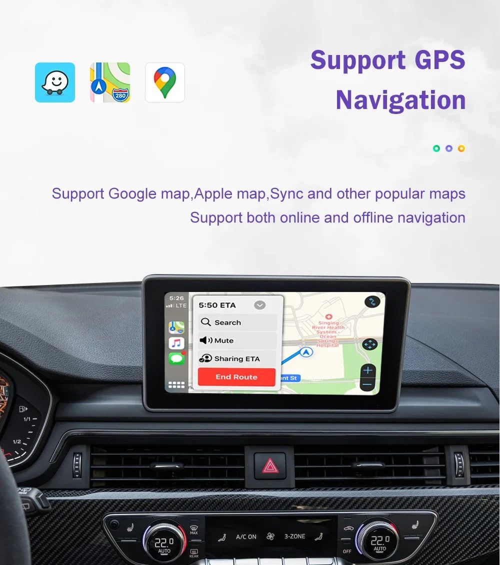 2025 New Wireless CarPlay for Audi A4 B9 A5 2016-2018 Android Auto  AirPlay Reverse Camera Multimedia Accessories