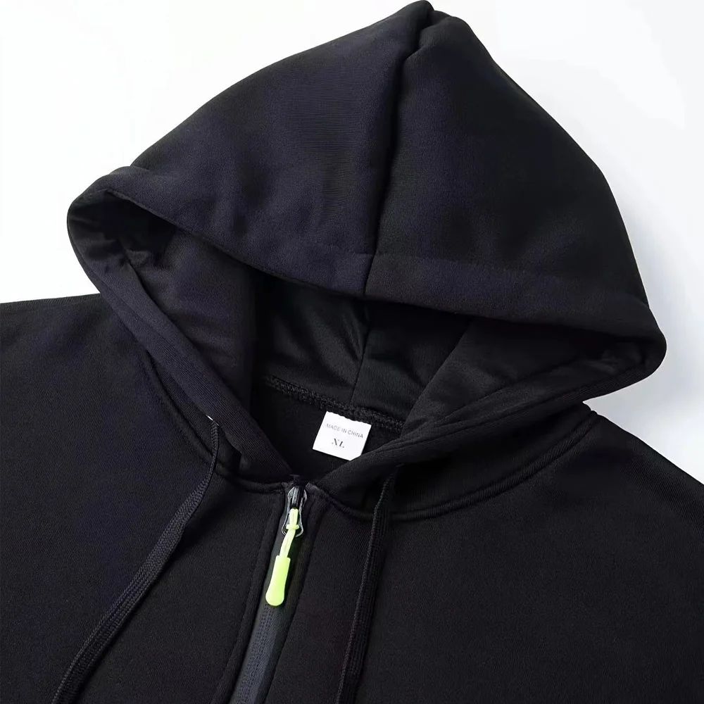 Autumn Long-sleeved Hooded Pullover Men's Zippered Pocket Sweatshirt, Drawstring Sports Men's Casual Hooded Sweatshirt