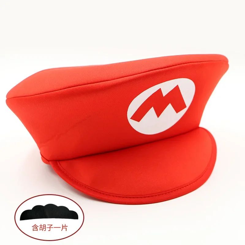 Super Marios Bros Cosplay Cartoon Hats With Moustache Halloween kids Hats Costumes Anime Figure party funny accessories