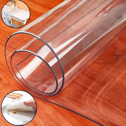Clear PVC Desk Protector 1.5mm Clear Table Protector Non-Slip Easy to Clean Desk Protector Mat Clear