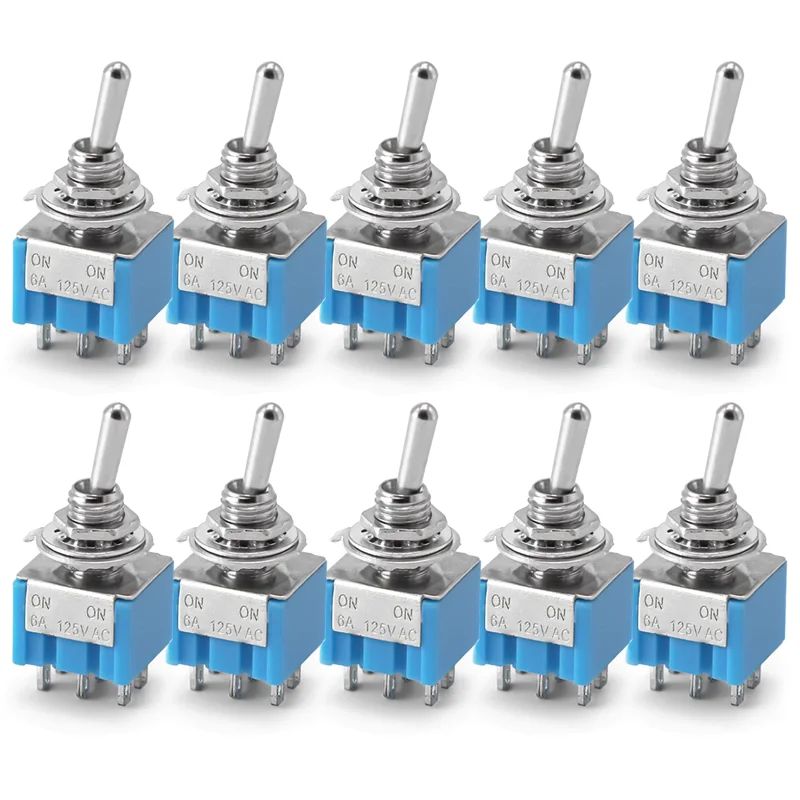 10PCS Toggle Switches Mini 3Pin 6Pin ON-ON/ON-OFF-ON Power Button Switch Car MTS-102 MTS-103 MTS-202 MTS-203