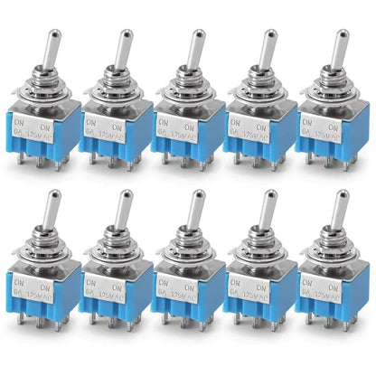 10PCS Toggle Switches Mini 3Pin 6Pin ON-ON/ON-OFF-ON Power Button Switch Car MTS-102 MTS-103 MTS-202 MTS-203