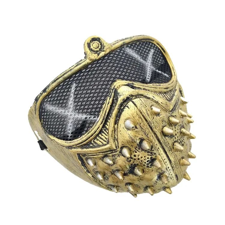 ComicsDog Mask Halloween Masks Punk Rivet Cyborg Mask Party Cosplay Masks Anime Horror Masque Half Face Steampunk Demon Cosplay