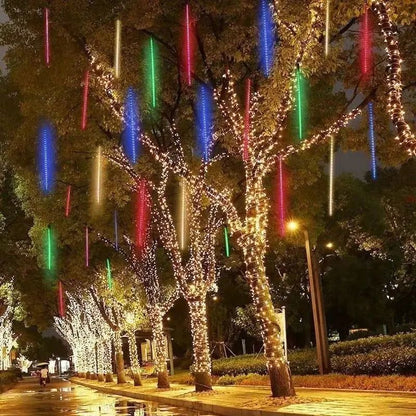 30/50CM LED Meteor Shower Rain Lights Waterproof Falling Raindrop Fairy String Light for Christmas Holiday Party Patio Decor