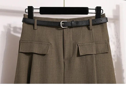 Women's Solid Simplicity Casual Chic Skirt Plus Size Suit Skirts Autumn Winter Fashion New A-line Temperament Large Size Skirt