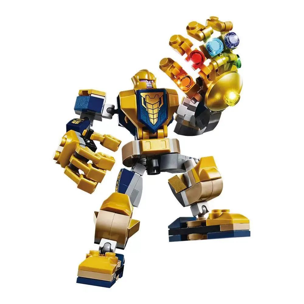 76302 76307 Superhero Bricks Avengers Thor Iron Man Thanos Assemble Compatible Action Figure Toy Building Blocks Model Ornament