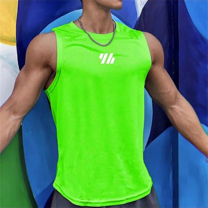 2025 newest Summer Gym Vest High Quality mesh Shirt Sleeveless T-shirts Men Tank Tops Fitness Sports Vest men casual Clothing