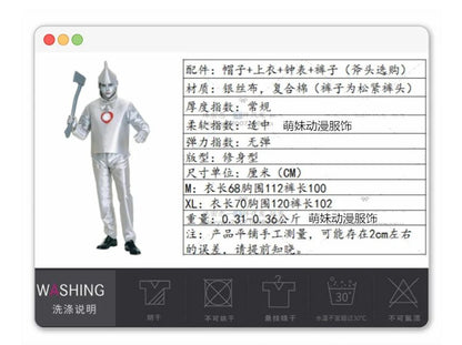 Halloween Cosplay Tin Man Costume Parent-children Clothing Adult Male Iron Man Costume Wizard of Oz Performance Stage Costumes