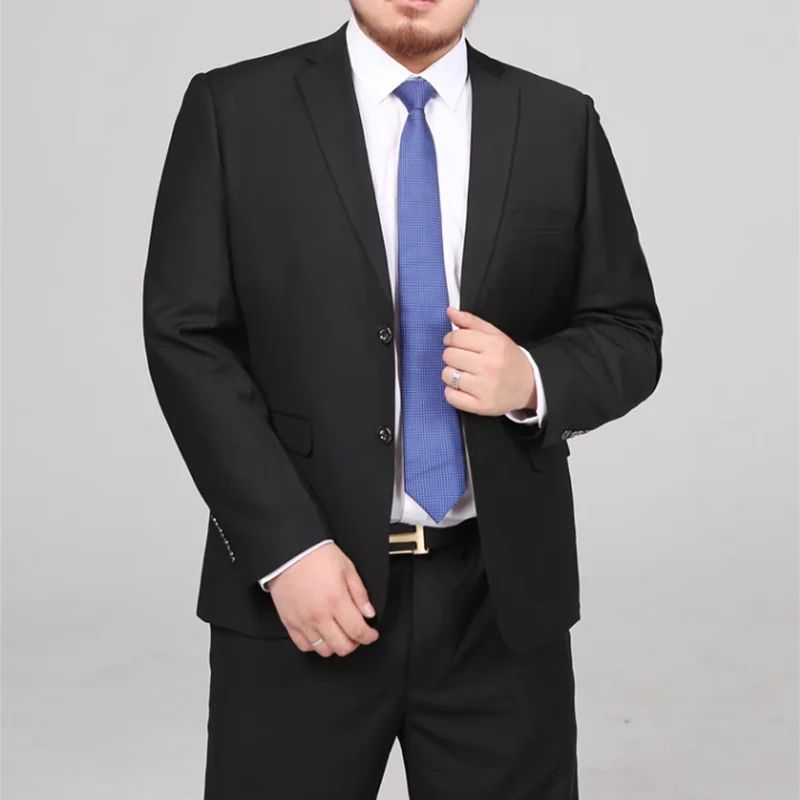 Men's M-10XL Spring New Wedding Fashion Handsome Suit Business Cargo Trousers plus Size Two Sets Fat Friendly Clothing