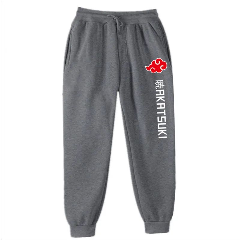 Calças de Moletom Akatsuki de Anime Mais Vendidas Calças de Lã Estampadas de Moda Masculinas Femininas para Corrida Hip Hop Roupas de Rua S-3GG