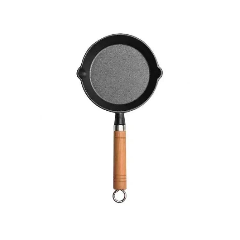 Frigideira de Ferro Fundido 26cm, Antiaderente sem Revestimento, para Ovos, Panquecas, Crepes, Bife, Fogão a Gás e Indução, Utensílio de Cozinha