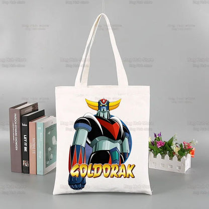 Manga Goldorak Ufo Robo Shopper Bags Shopping Bag Tote Bag Anime Mazinger Grendizer Shoulder Bag Canvas Bags Large Handbag