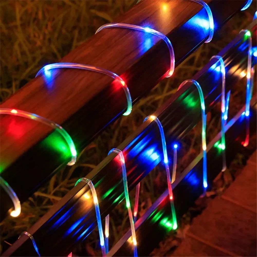 Solar Rope Lights Outdoor Blue LED PVC Tube Fairy String Light Garden Wedding and Birthday Outdoor Holiday Home Decoration
